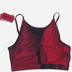 Hugo Boss Women's Red and Black Sports Bra